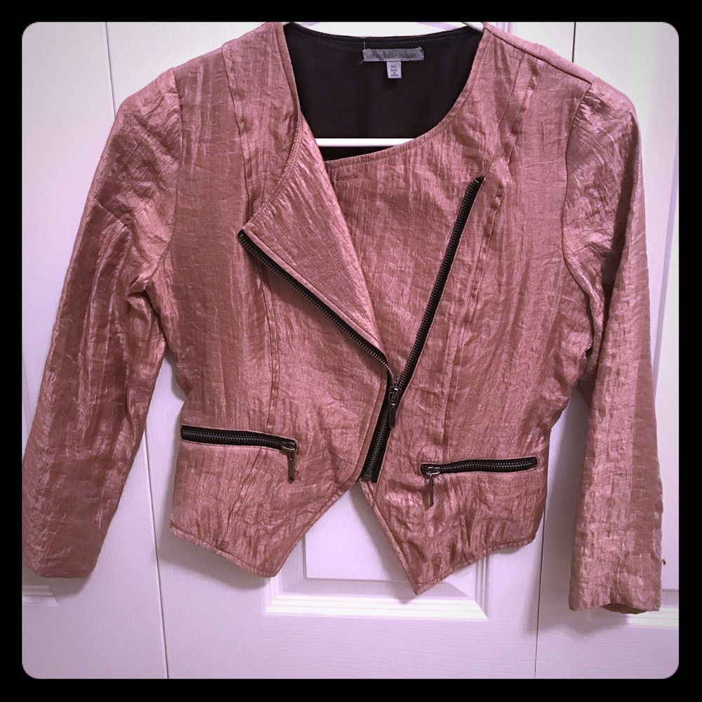 Shimmery Pink & Black dressy jacket, Size XS!